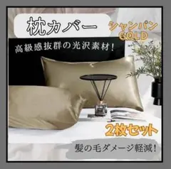 ✽ 枕カバー シャンパン ゴールド 2枚セット 美髪 美肌 寝室 mm06✽