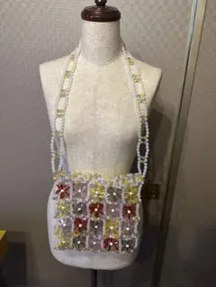 キャセリーニ Casselini ビーズバッグ ビーズ製花柄ショルダーバッグ