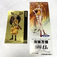 ONE PIECE ナミ ウソップ しおり ステッカー ２点セット オマケ付き