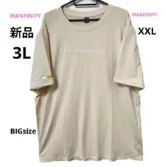 新品 3L MANFINITY 半袖 Tシャツ ベージュ 大きいサイズ XXL