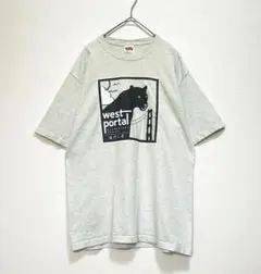 フルーツオブザルーム Tシャツ Mサイズ 霜降り グレー プリント USA 古着