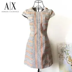 11 アルマーニ ARMANI 総柄 ボーダー ワンピース ドレス S