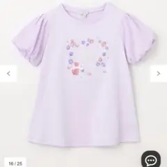 any FAM フラワー刺繍 Tシャツ　120