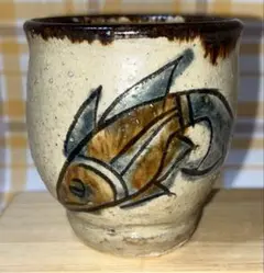 人間国宝　金城次郎　魚文　茶碗　茶道具　D　R4485 人間国宝 金城次郎 魚文 茶碗 茶道具 D R4485の通販 by
