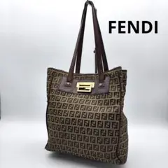 FENDI ズッカ柄 トートバッグ ショルダーバッグ キャンバス レザー