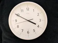 ■ジャンク■　RHYTHM ホワイト 掛電波時計 直径30cm