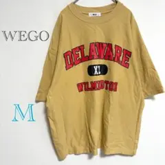 WEGO Tシャツ メンズ 半袖 ロゴT ビッグ 綿 ゆるダボ イエロー M