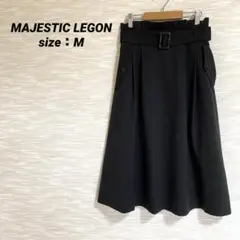 （A0776）MAJESTIC LEGON フレアスカート　ひざ丈ミモレ　タック