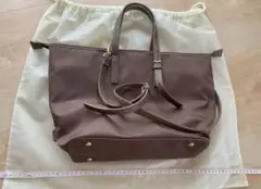 【美品】ロペ ブラウン 2wayトートバッグ ロゴ付き
