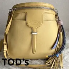 ✨️極美品✨️TOD's セアー ショルダーバッグ 2way イエロー レザー ロゴ