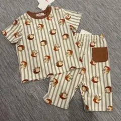 パンどろぼう　総柄　パジャマ　ナイトウェア　上下セット　半袖Tシャツ　ボトムス