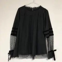 somari ドット柄チュールブラウス