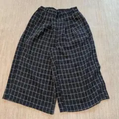 新品as know asチェック柄 ガウチョパンツゴム入りサラッと