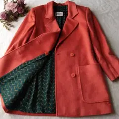 【HERNO】ピーコート チェスター ダブル カシミヤ100%オレンジFREE