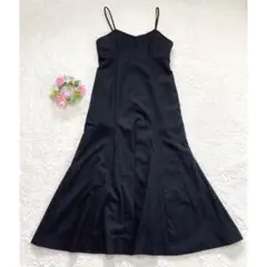 良品★ 【ViS】 キャミソールワンピース ロングワンピース ブラック Aライン