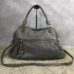 miu miu ミュウミュウ ハンドバッグ ショルダーバッグ 2way グレー