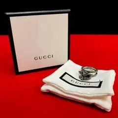 極 美品 袋 箱付き GUCCI GG スネーク シルバー リング 18号