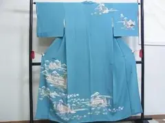 ♦︎きもの結♦︎訪問着　友禅　作家物　風景文　正絹♦︎m