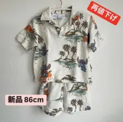 再値下げ！新品ZARA ベビー スティッチ　セットアップ アロハ風 ポロシャツ