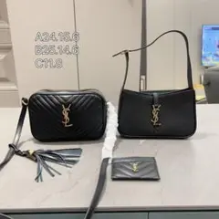 【人気】おしゃれなYSLハンドバッグショルダーバッグ財布3点セットW
