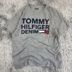 TOMMY HILFIGER DENIMTシャツ/刺繍ロゴ/ユニセックス/グレー