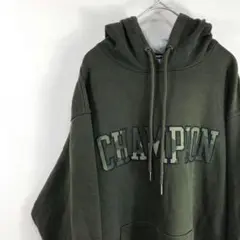 USA古着 チャンピオン champion パーカー カーキ