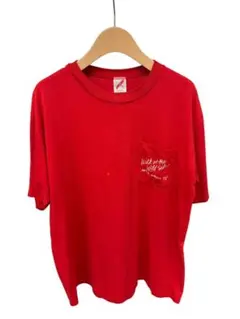 JERZEES 赤 ポケット付き Tシャツ