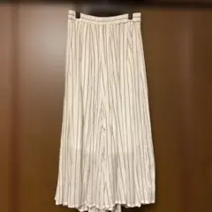 ストライプ ワイドパンツ ホワイト