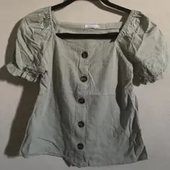 OLIVE des OLIVE オリーブデオリーブ 半袖ブラウス ボタン付き