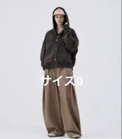 soerte 3タックワイドバルーントラウザーズ ベージュ