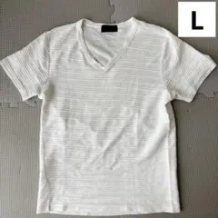 A.S.M アトリエサブメン ＶネックＴシャツ 半袖 メンズＭ　ホワイト
