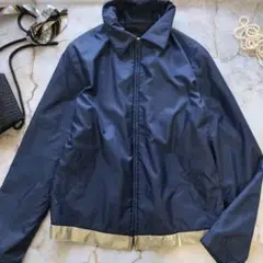 B980 zucca ブルゾン ステンカラー オールジップ 反射テープ ネイビー