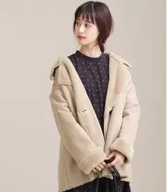【新品 7割引】ナノ・ユニバース ショートシープエコムートンコート M