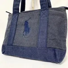 ポロ　ラルフローレン　デニム　トートバッグ　刺繍入り