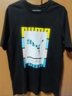PUMA ブラック Tシャツ ロゴプリント
