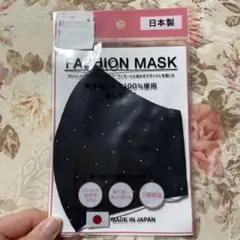 ファッションマスク♡裏生地シルク100%使用 保湿 ブラック ドット 日本製