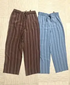 ストライプ ワイドパンツ 2色セット