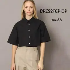 DRESSTERIOR ハーフスリーブ クロップド シャツ サイズ38 ブラック