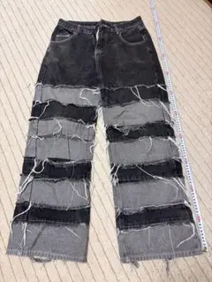 Another Self パッチワーク デニム ダメージ ブラック M