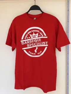 新品未使用｜バーベキューロゴTシャツ｜赤Lサイズ相当｜夏向け