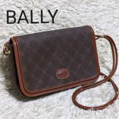 BALLY バリー モノグラム ショルダーバッグ レザー ブラウン