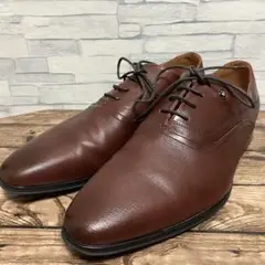 【27.0】LOUIS PHILIPPE 型押しレザー プレーントゥ シューズ