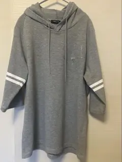 COMME CA ISM グレー 七分袖パーカー L