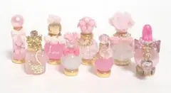 ミニチュア 香水 キラキラ スワン ピンク セット 4 ドールハウス シルバニア