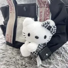 ハローキティちゃん 海外限定 ギンガムチェック柄 サンリオ モノクロ