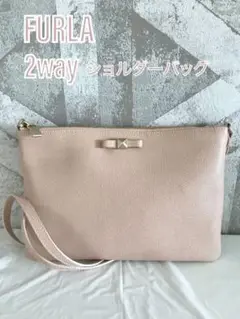 【極美品】FURLA フルラ レザー 2WAY ショルダーバッグ クラッチバッグ