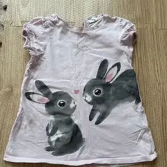 H&M ウサギプリント Tシャツ １歳半ー２歳　90センチ　ピンク