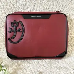 極美品✨カステルバジャック❣️セカンドバッグ　ビッグロゴ　クラッチバッグ　赤×黒