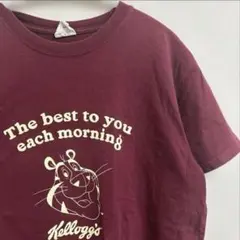 古着　希少　レア　Tシャツ　ケロッグ　M あずき　バーガンディ　ワインレッド