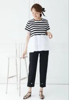 ☆再再値下げ☆MyuボーダーチュールドッキングTシャツ
